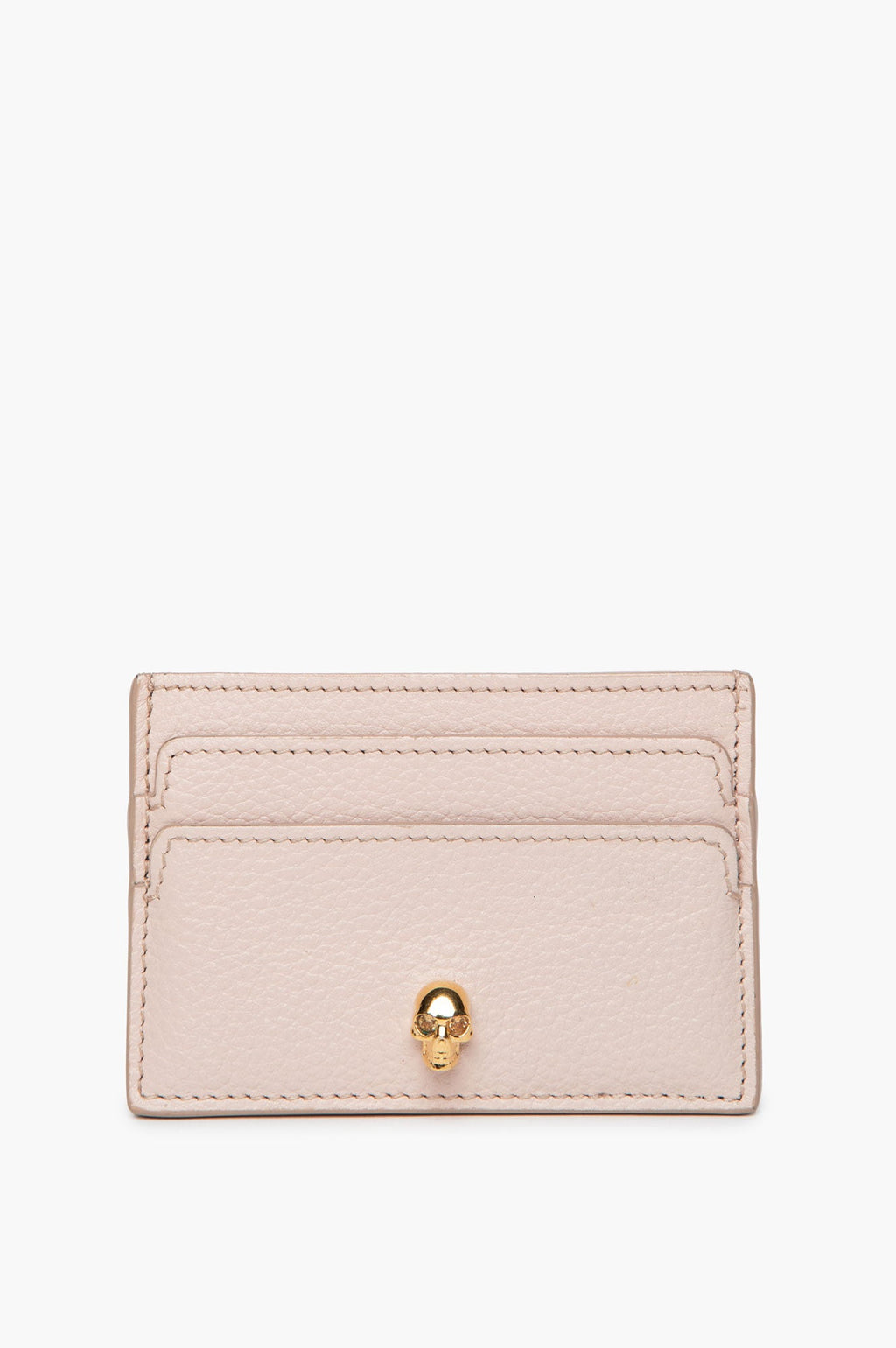 Alexander McQueen Light Pink Leather Skull Cardholder