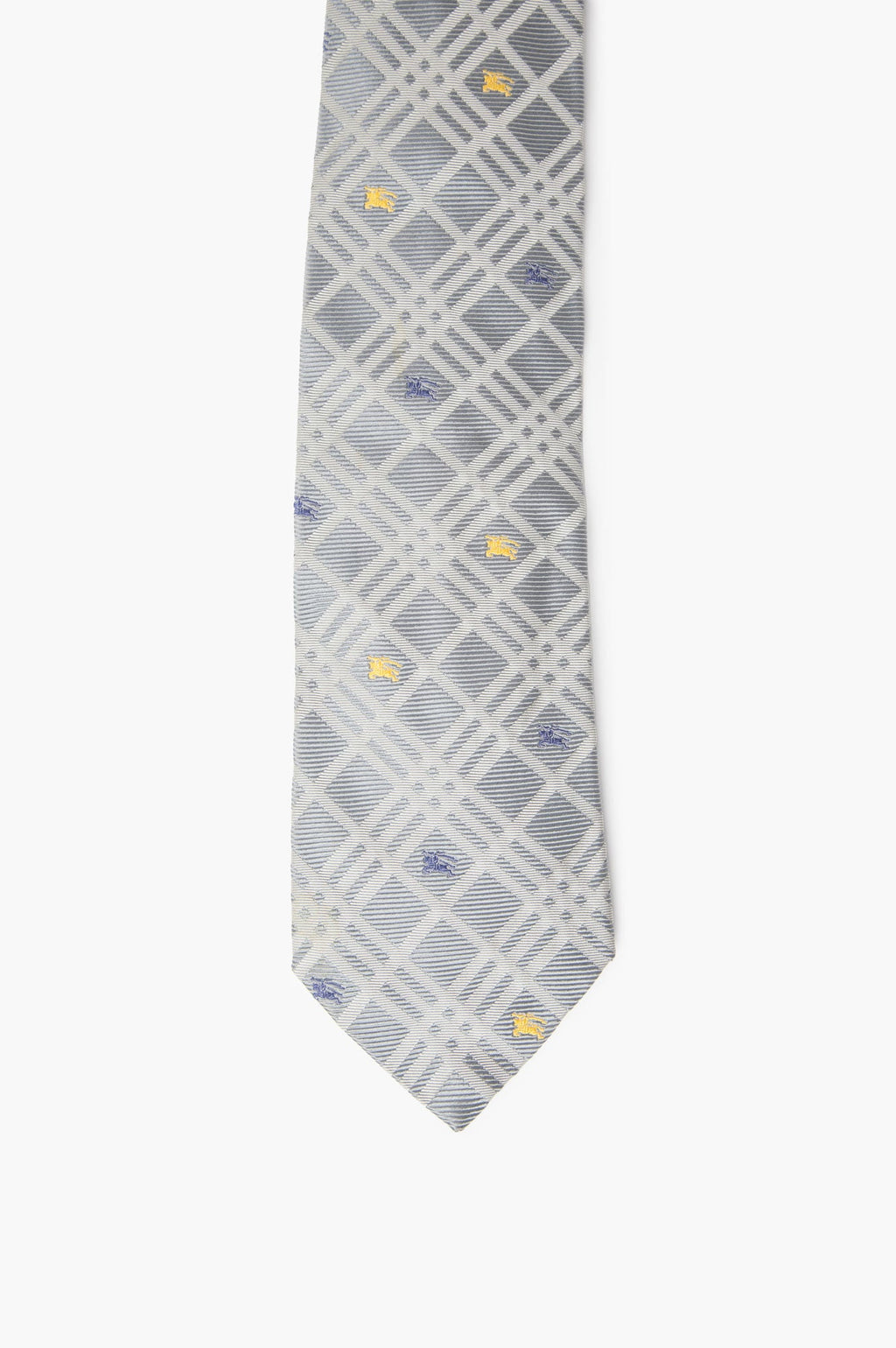 Burberry Grey Check Silk Tie