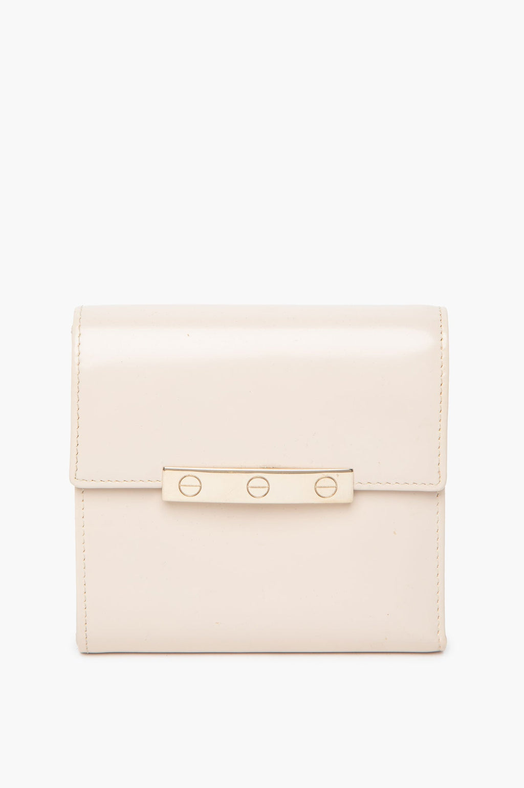 Cartier Ecru Calfskin Love Flap Wallet