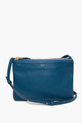 Celine Prussian Blue Leather Small Trio Bag