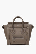 Celine Taupe Leather Contrast Stitch Nano Luggage Tote
