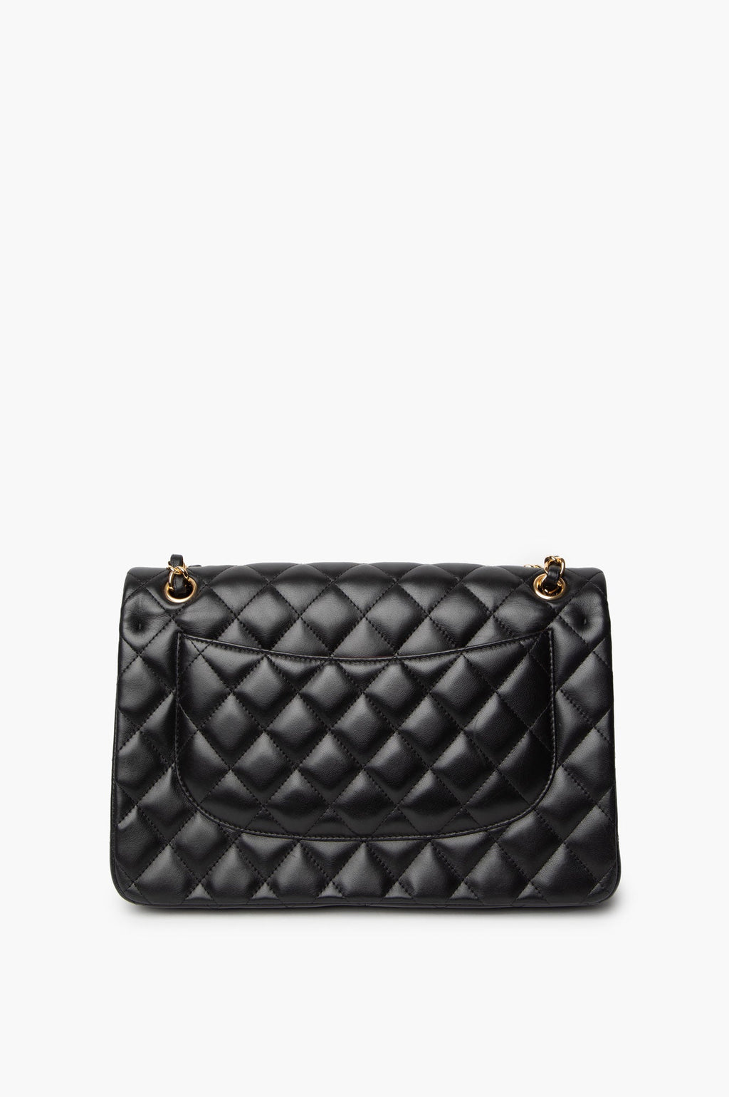 Chanel Black Lambskin Classic Double Flap Jumbo Bag
