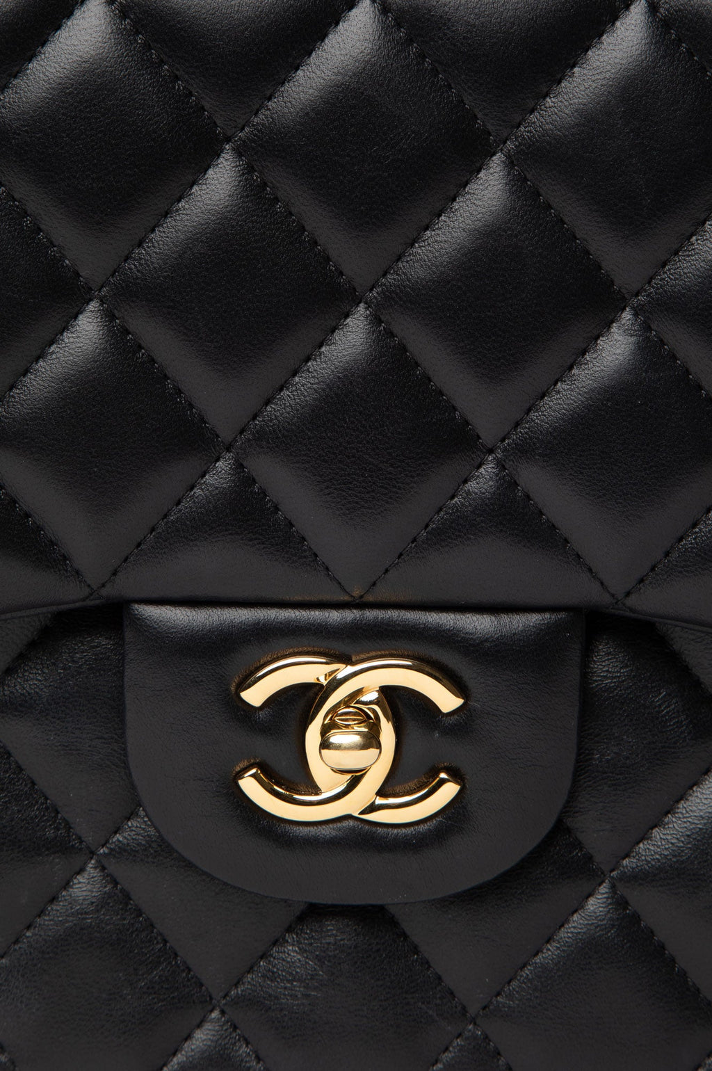Chanel Black Lambskin Classic Double Flap Jumbo Bag