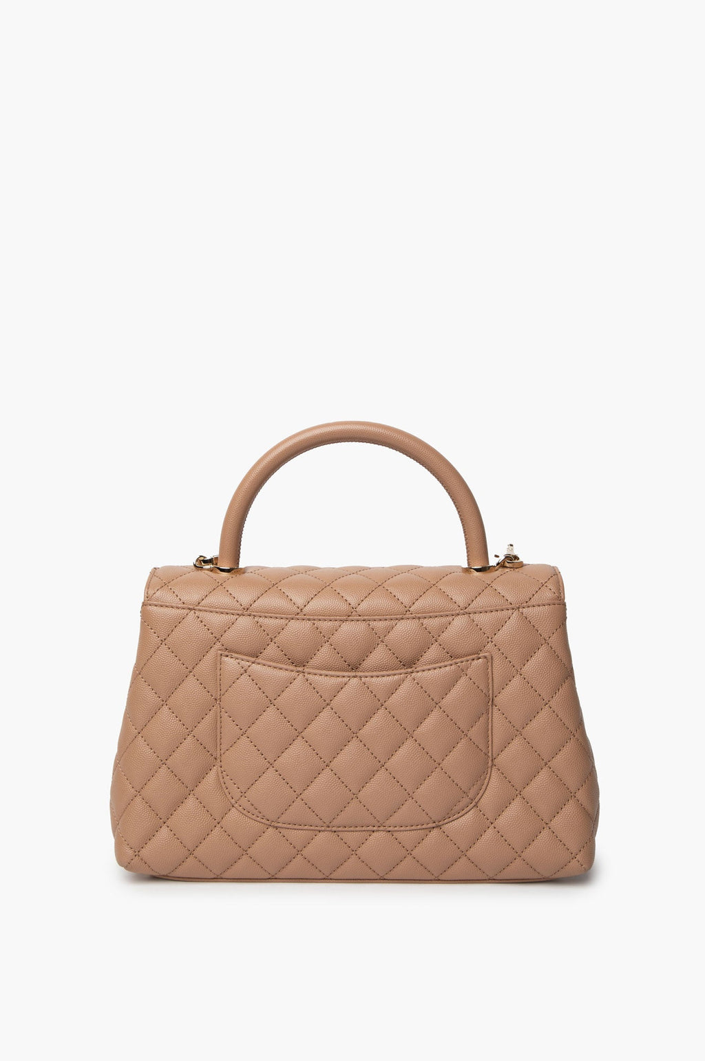 Chanel Beige Quilted Medium Coco Handle Bag
