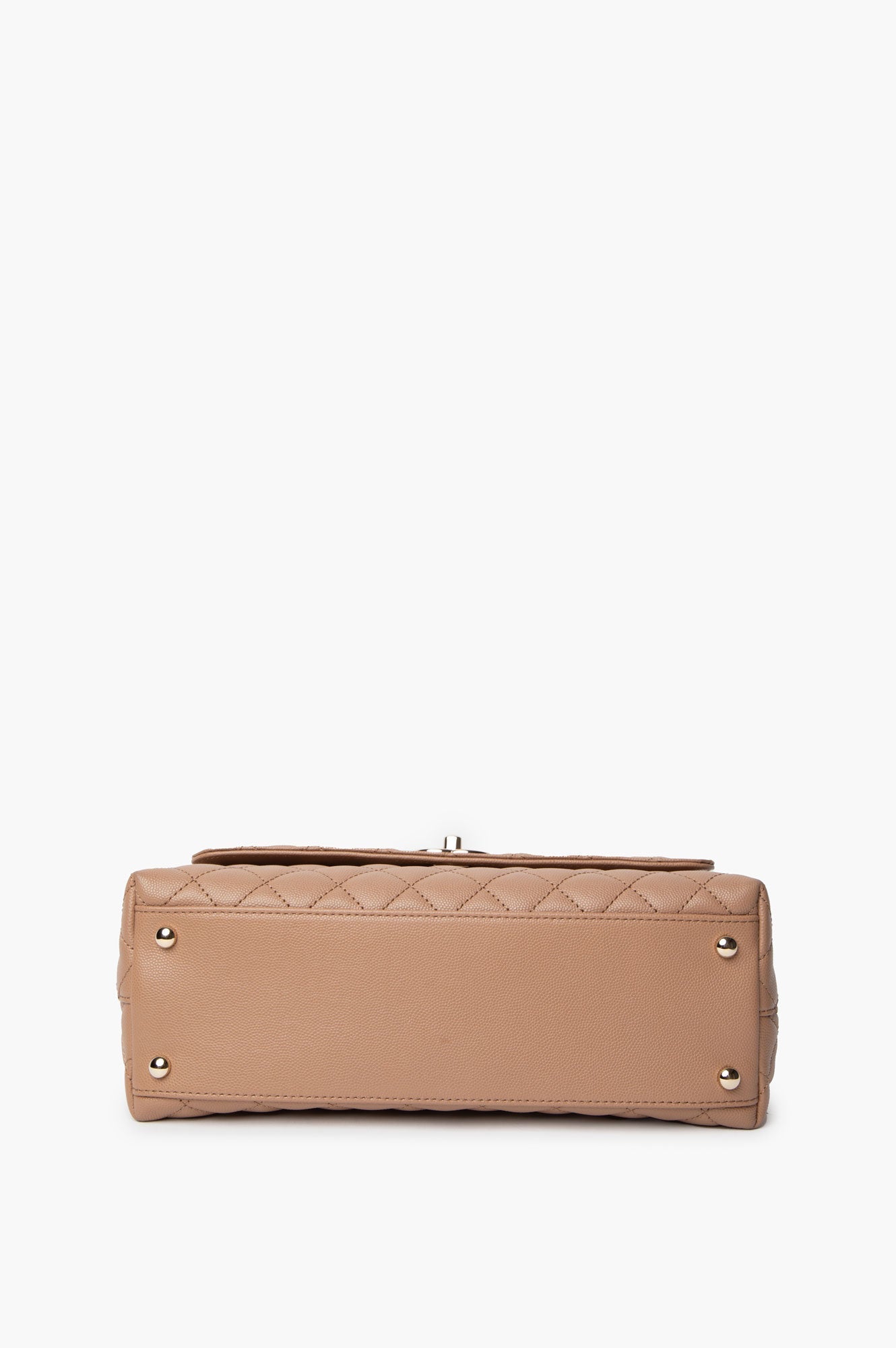 Chanel Beige Quilted Medium Coco Handle Bag