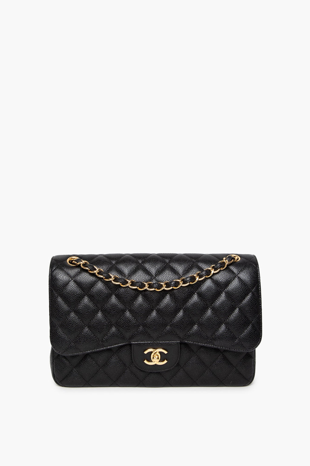 Chanel Black Caviar Jumbo Classic Flap Bag