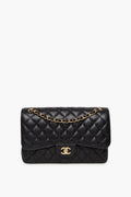 Chanel Black Caviar Jumbo Classic Flap Bag
