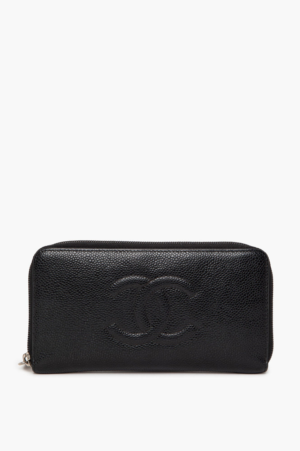 Chanel Black Caviar Large CC Timeless Zip Around Organizer Wallet