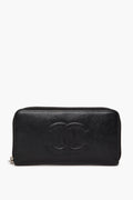 Chanel Black Caviar Large CC Timeless Zip Around Organizer Wallet