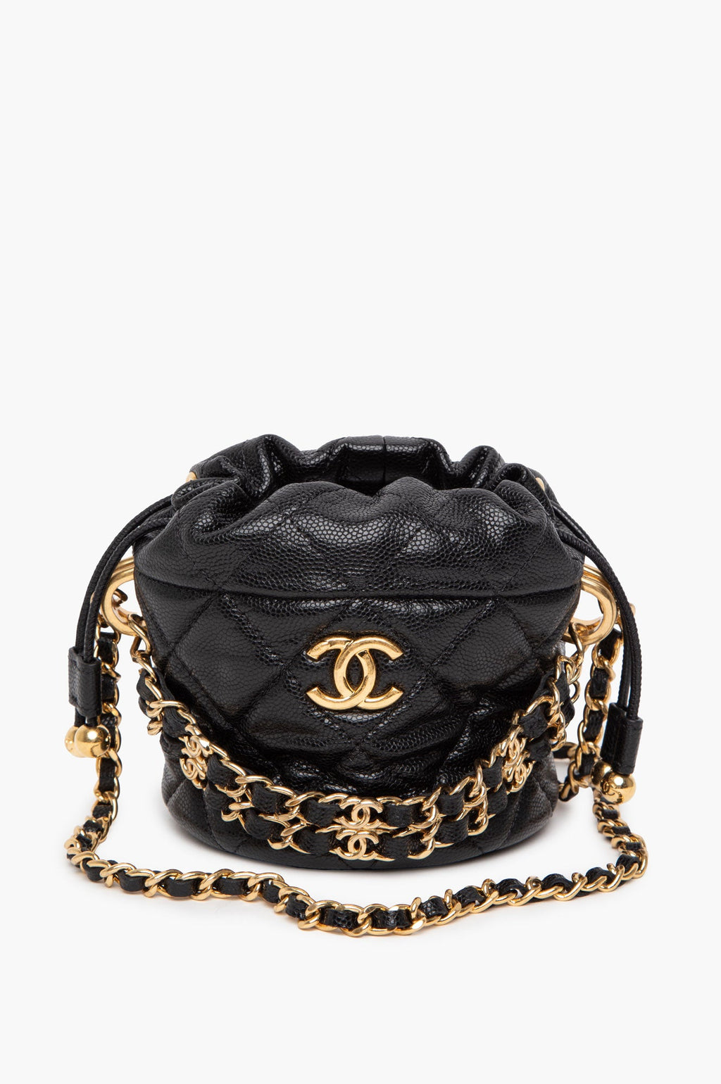 Chanel Black Caviar Mini Bucket Bag