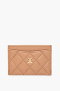 Chanel Dark Beige Quilted Caviar Cardholder