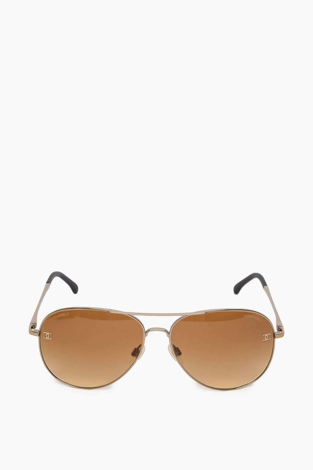 Chanel Gold Titanium Brown Gradient Aviator 4189TQ Sunglasses