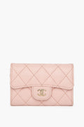 Chanel Light Pink Quilted Caviar Cardholder