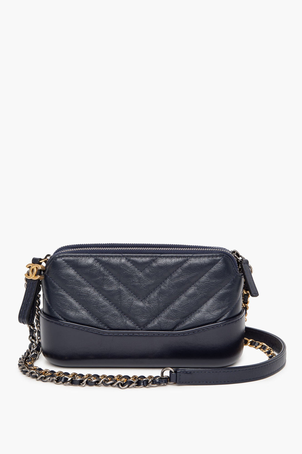 Chanel Navy Blue Aged Calfskin Mini Gabrielle Bag