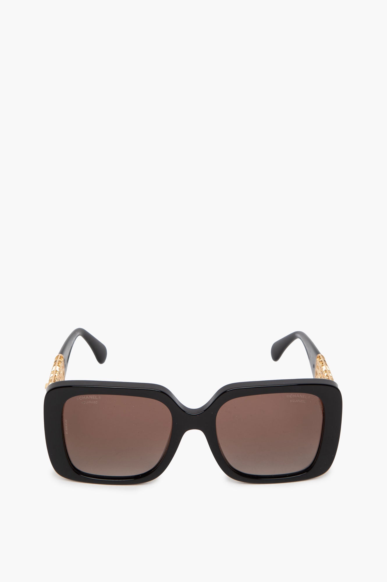 Chanel Polarized Square Gold Metal Sunglasses CH5532