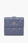 Chanel Quilted Dark Lavender Lambskin Flap Wallet