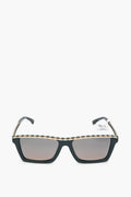 Chanel Rectangle Olive Calfskin CC Logo Polarized Sunglasses
