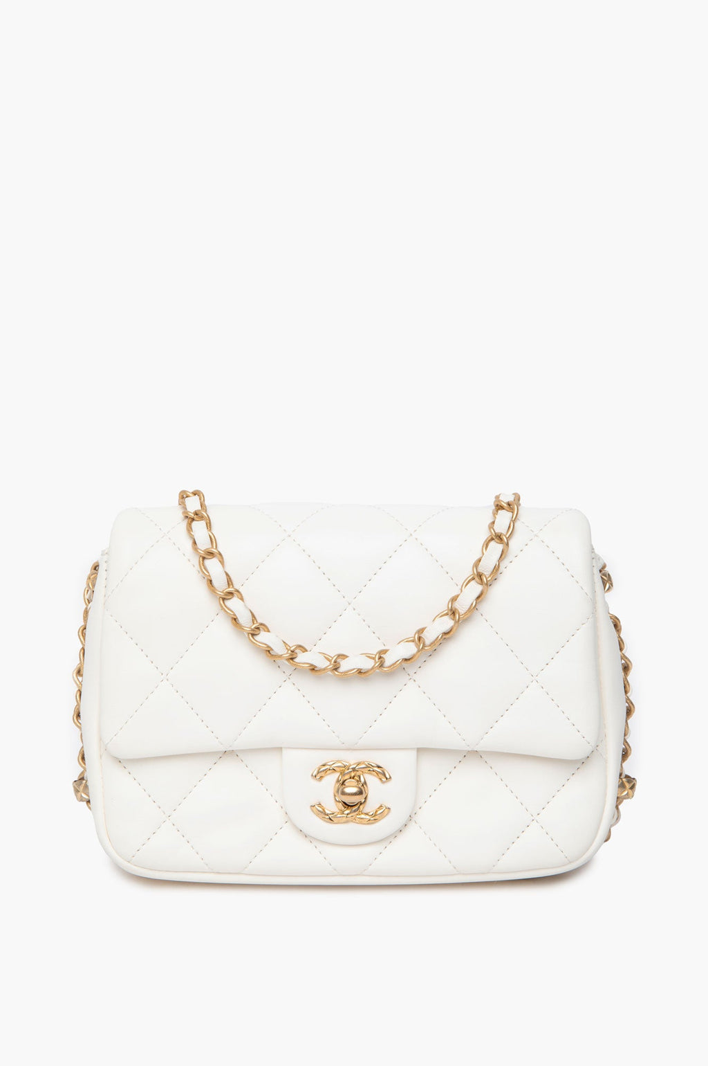 Chanel White Calfskin Small Dynasty Flap Bag