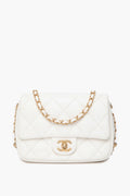 Chanel White Calfskin Small Dynasty Flap Bag