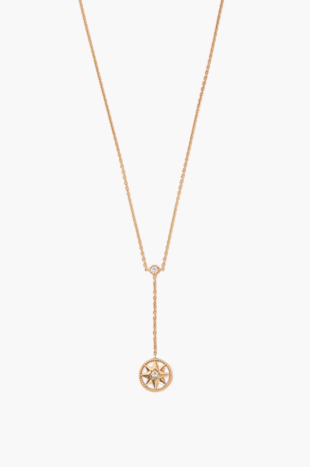 Christian Dior 18k Gold Diamond Mother-of-Pearl Rose des Vents Necklace
