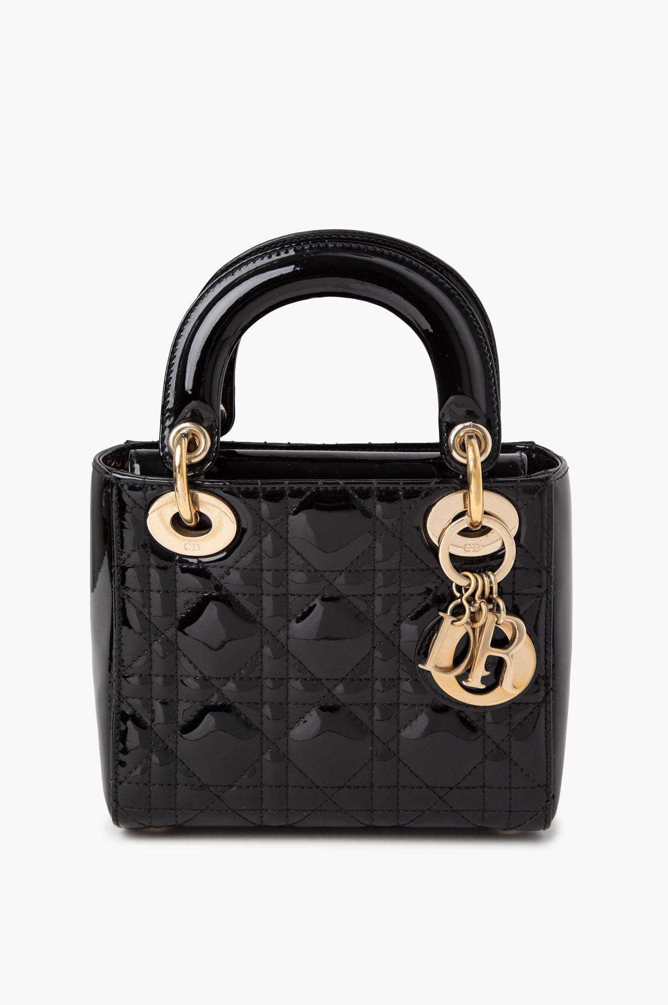 Christian Dior Black Patent Mini Lady Dior