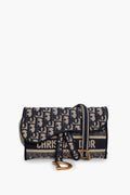 Christian Dior Blue Oblique Saddle Slim Belt Bag