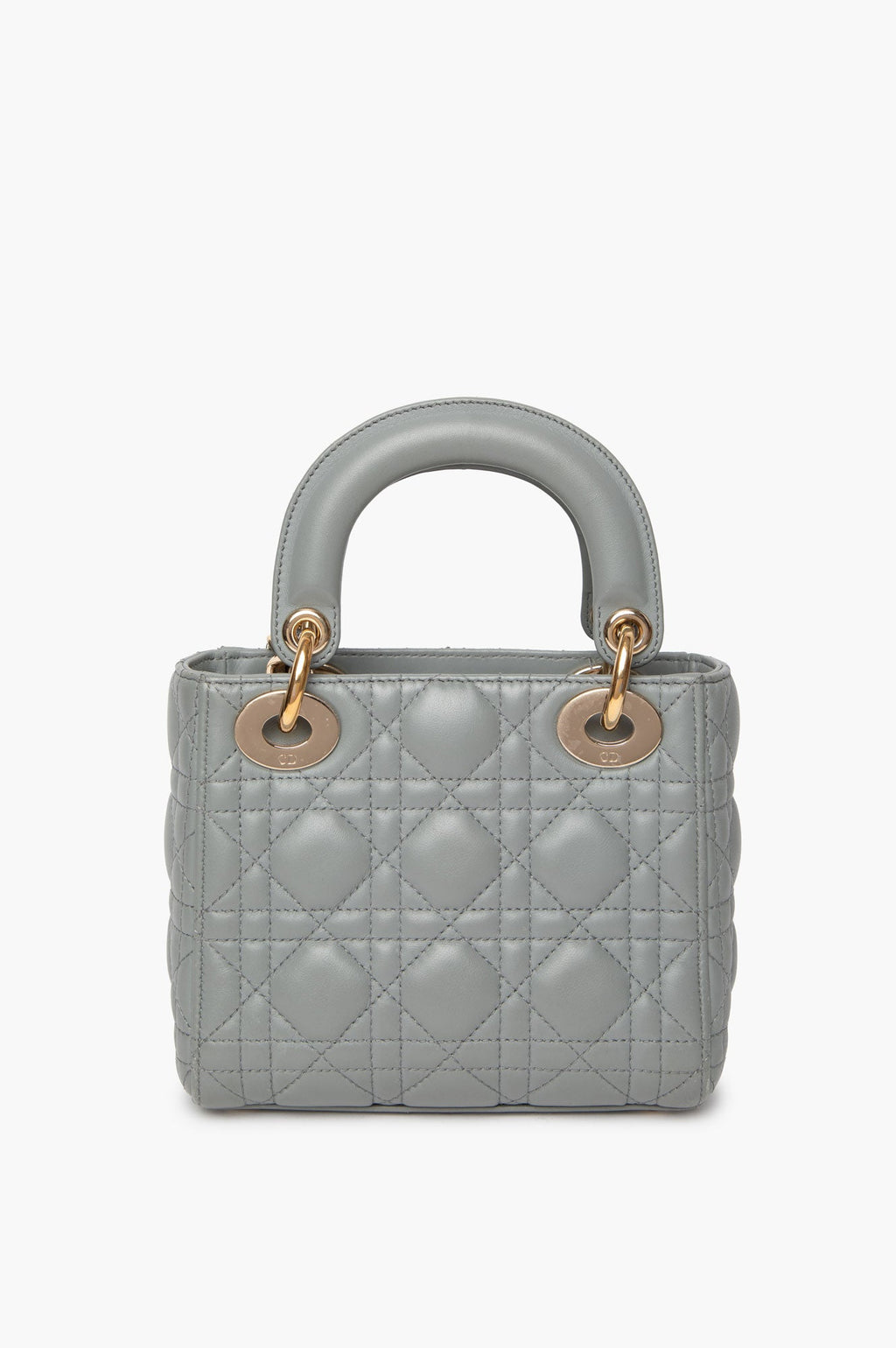 Christian Dior Grey Cannage Mini Lady Dior Bag