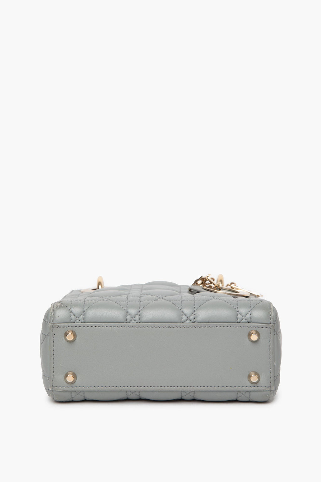 Christian Dior Grey Cannage Mini Lady Dior Bag