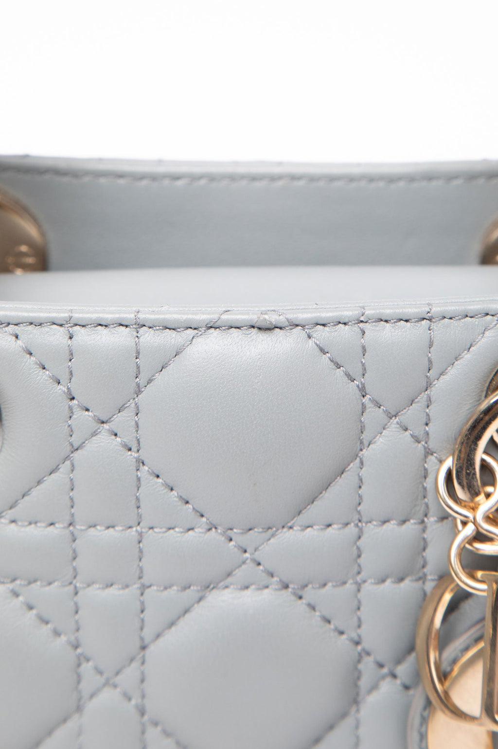 Christian Dior Grey Cannage Mini Lady Dior Bag