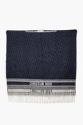 Christian Dior Navy Blue Cashmere Oblique Poncho