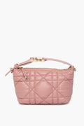 Christian Dior Pink Calfskin Small Macrocannage Diortravel Nomad Pouch