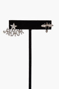 Christian Dior Silver-Tone Crystal J'Adior Asymmetrical Bee Earrings