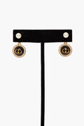 Christian Dior Tribales Logo Pearl Earrings