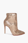 Christian Louboutin Gold Glitter Sequin Gipsy 100 Booties Size 36
