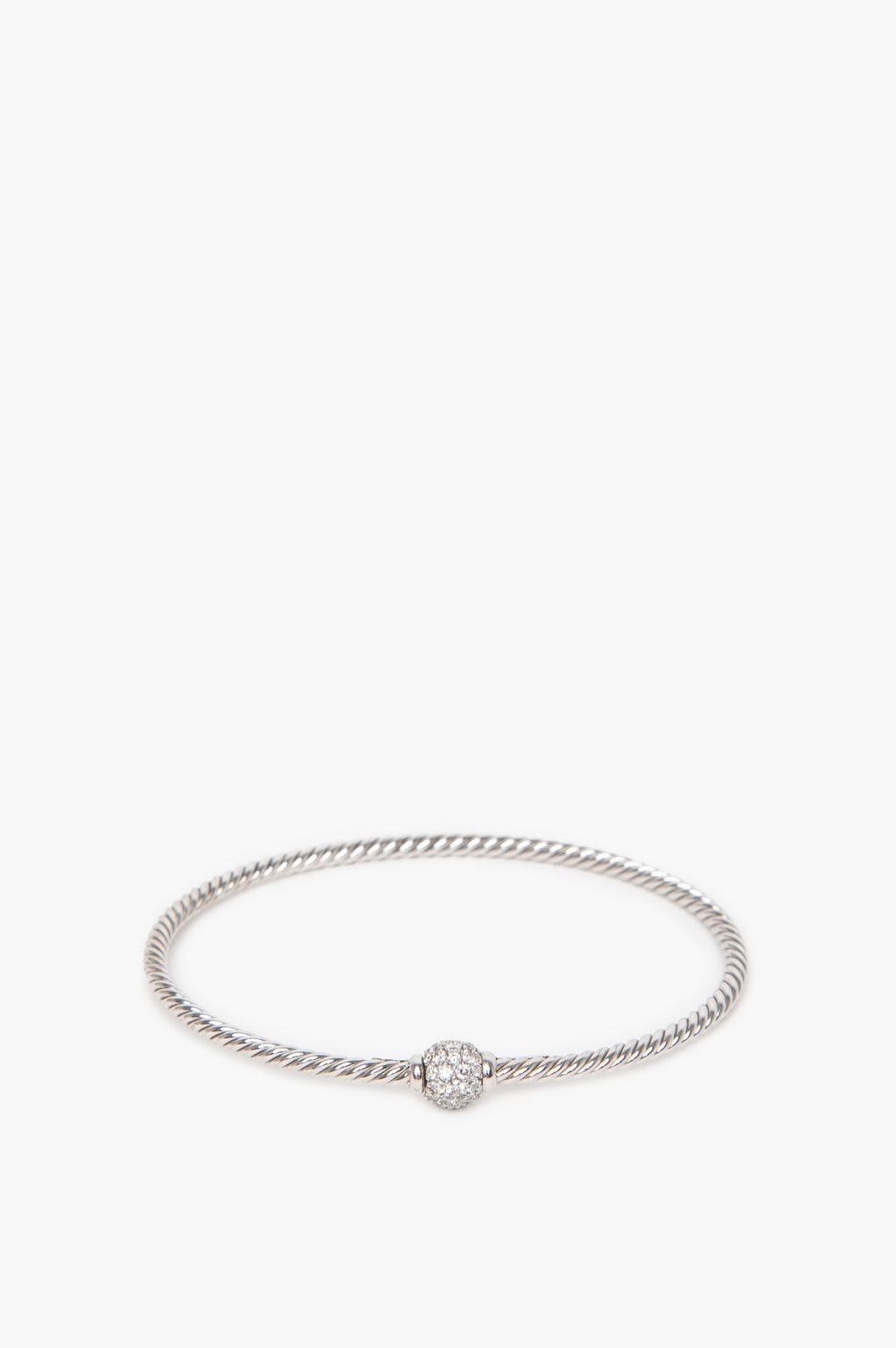 David Yurman 18K White Gold Pavé Diamond Bangle
