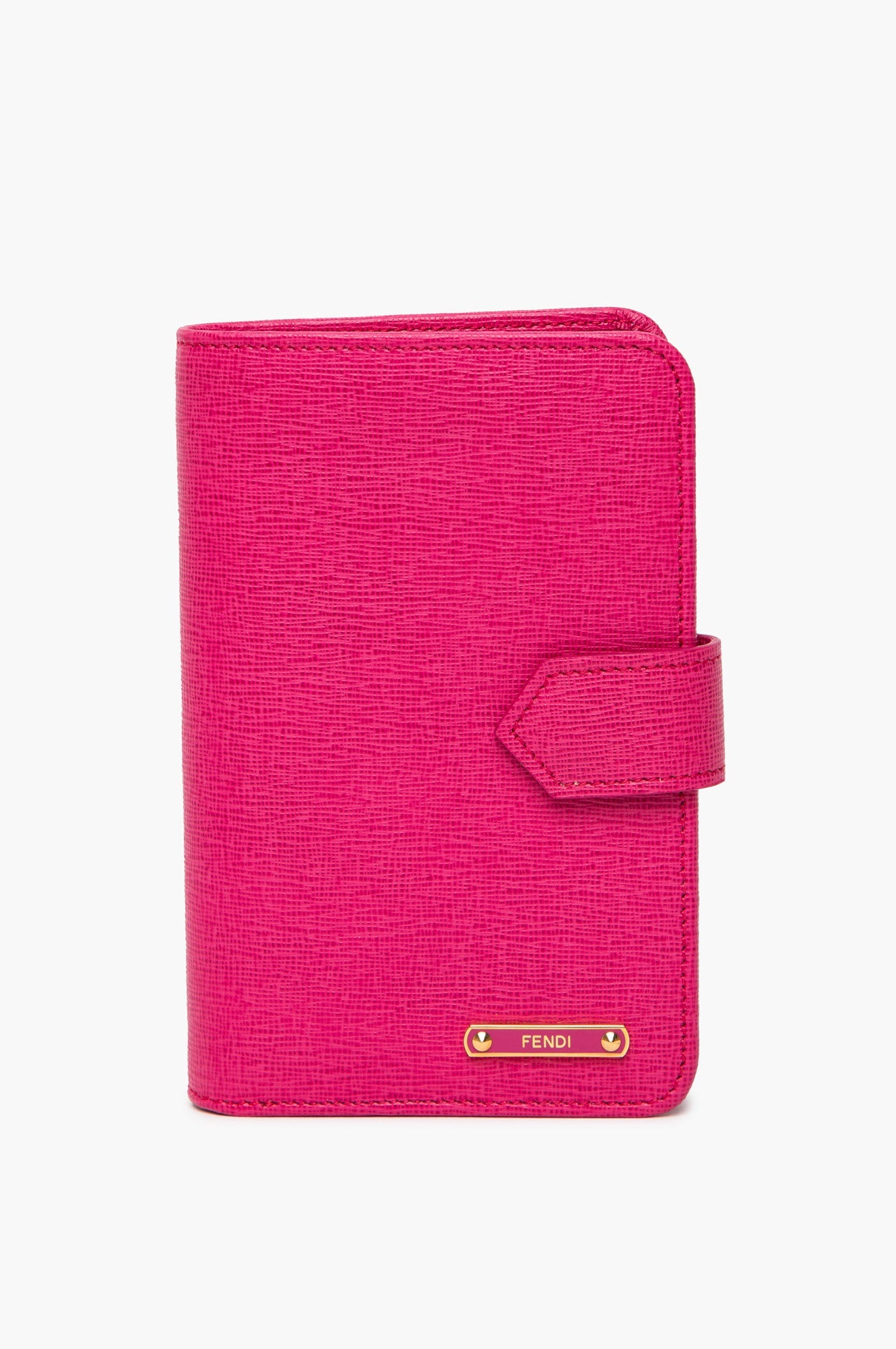 Fendi Karl Lagerfeld 2014 Magenta Leather Crayons Zip Wallet