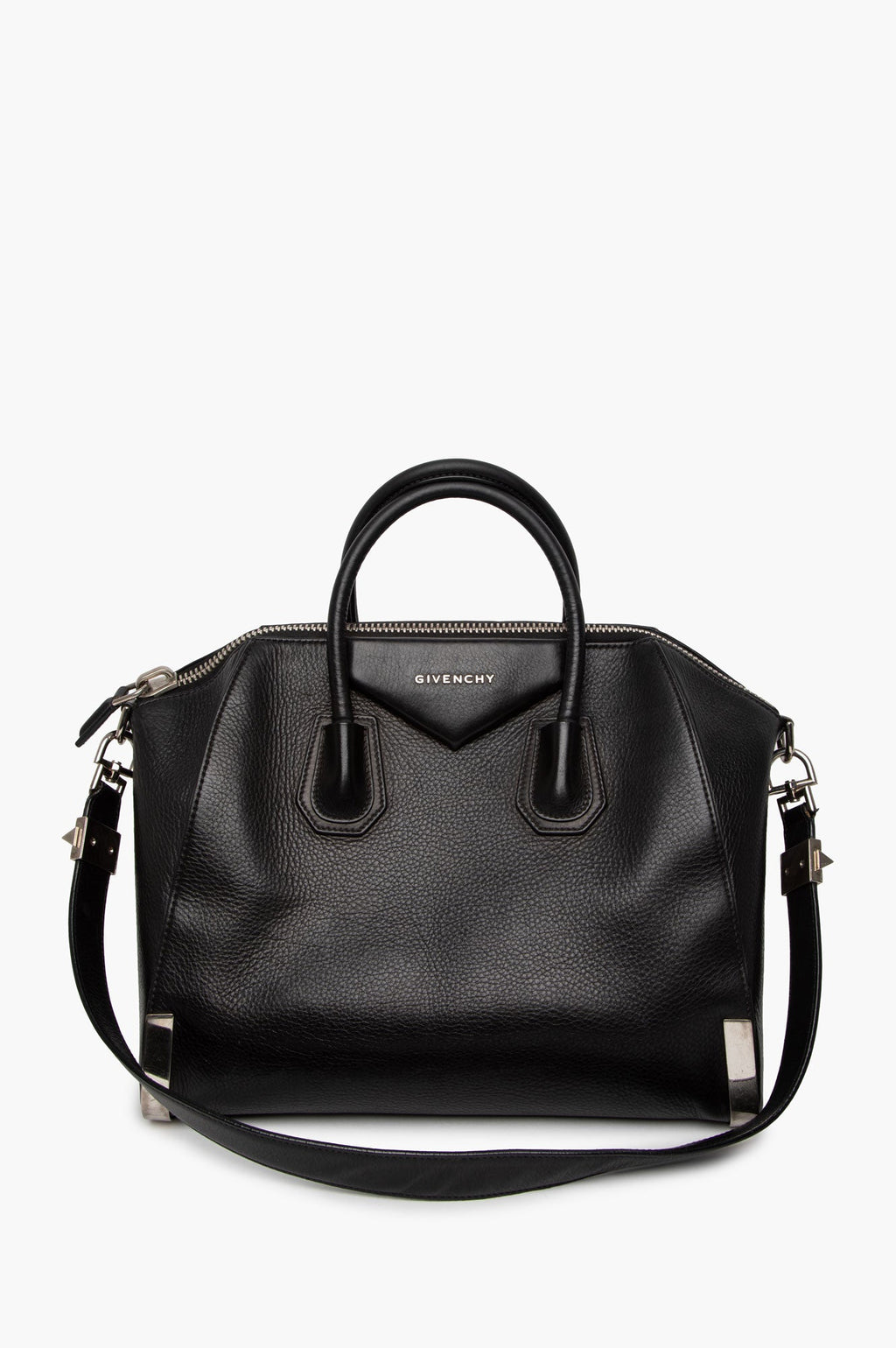 Givenchy Medium Black Grained Leather Antigona Bag