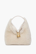 Givenchy White Shearling Mini G-Lock Hobo Bag