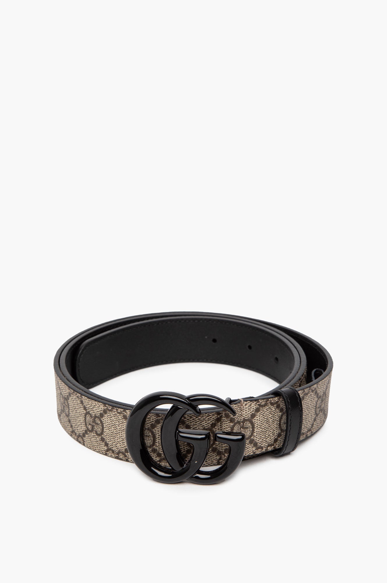 Gucci Black Buckle GG Marmont Belt Size 105 Mens