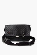 Gucci Black Guccissima Rubber Medium Messenger Bag