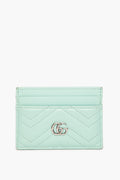 Gucci GG Marmont Water Green Matelasse Card Case