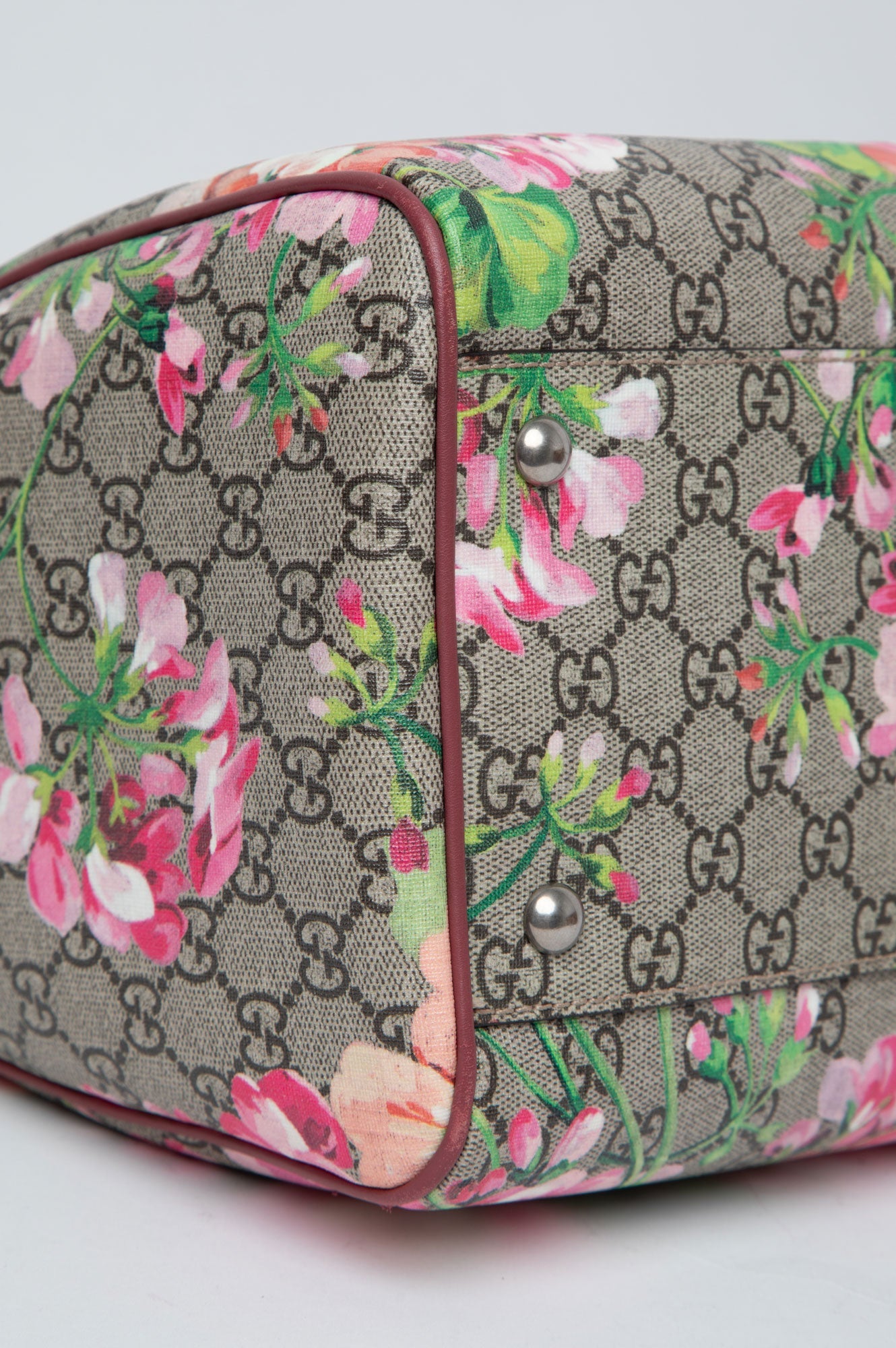 Gucci GG Supreme Blooms Medium Boston Bag