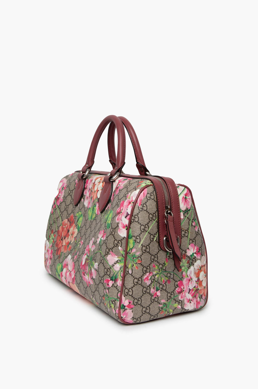 Gucci GG Supreme Blooms Medium Boston Bag
