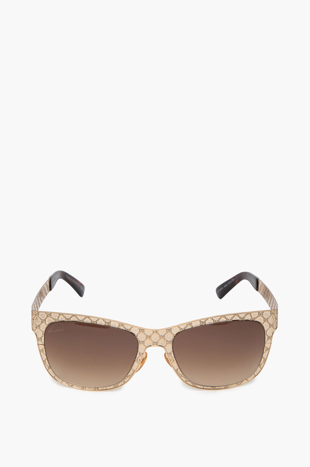 Gucci Gold-Tone Metal Monogram Frame GG 4266/S Sunglasses