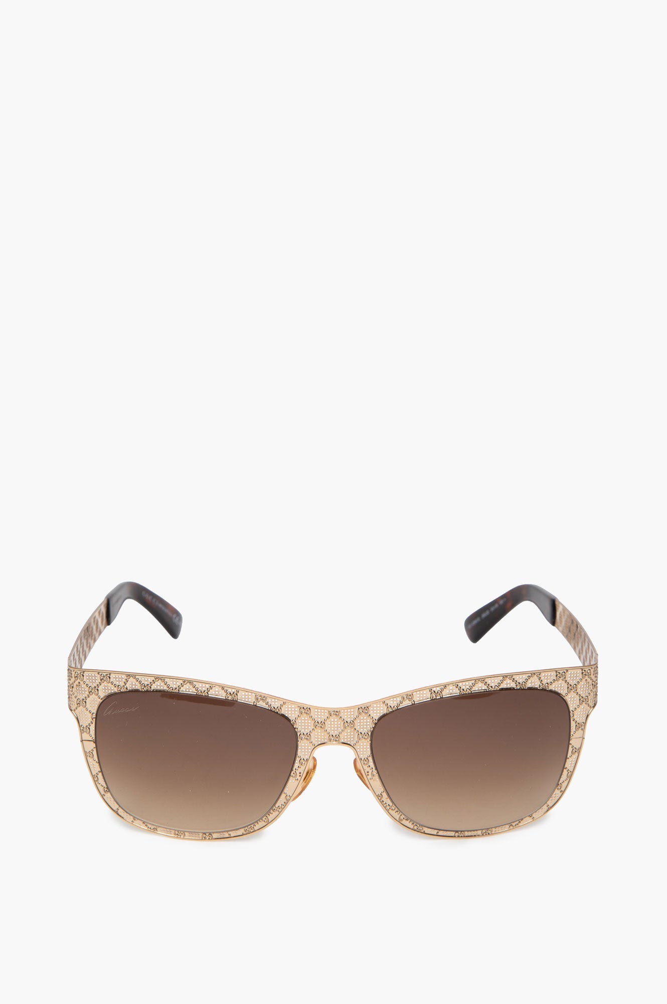 Gucci Gold-Tone Metal Monogram Frame GG 4266/S Sunglasses