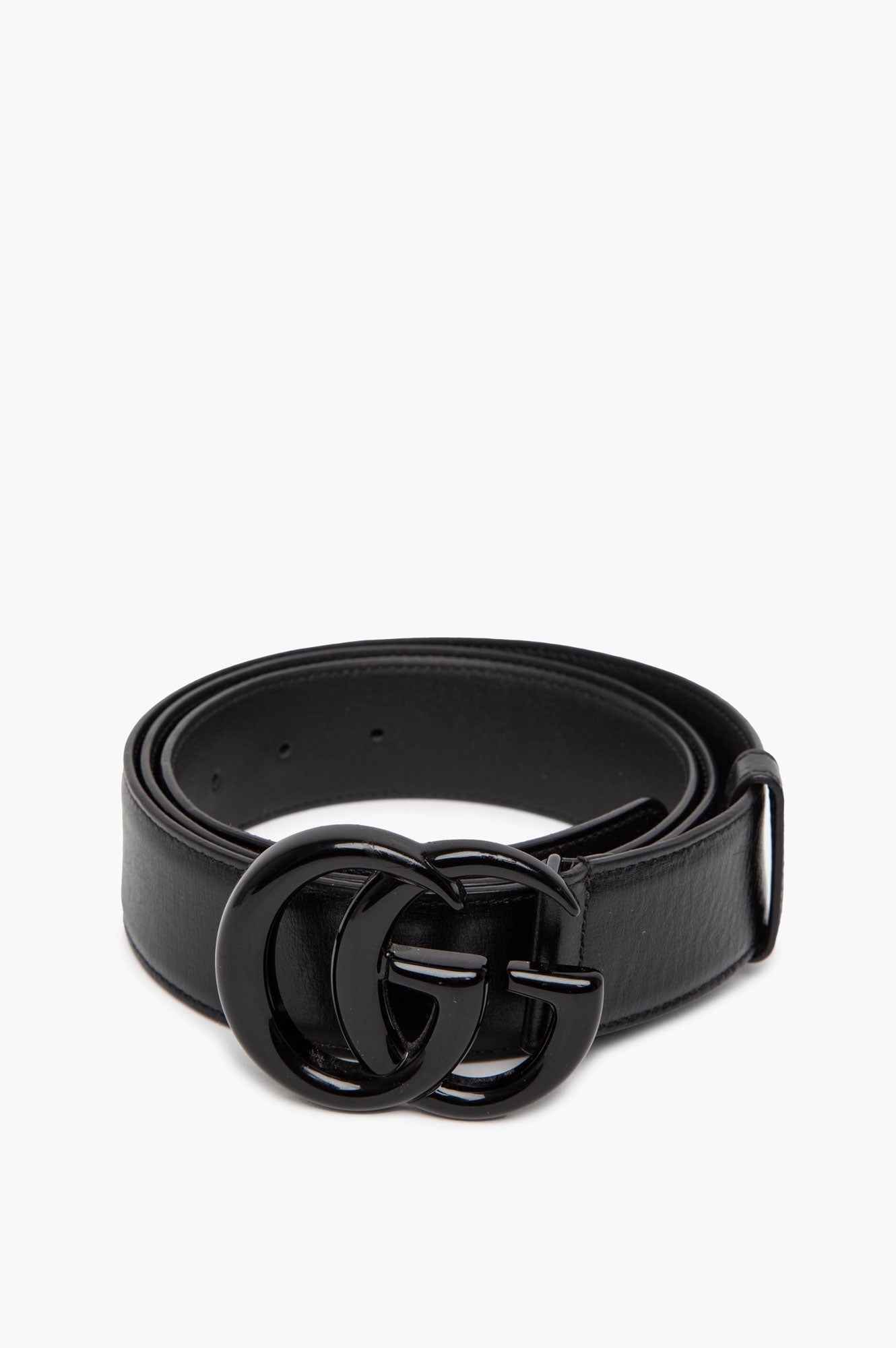 Gucci Marmont Black Leather Belt Size 110 Mens