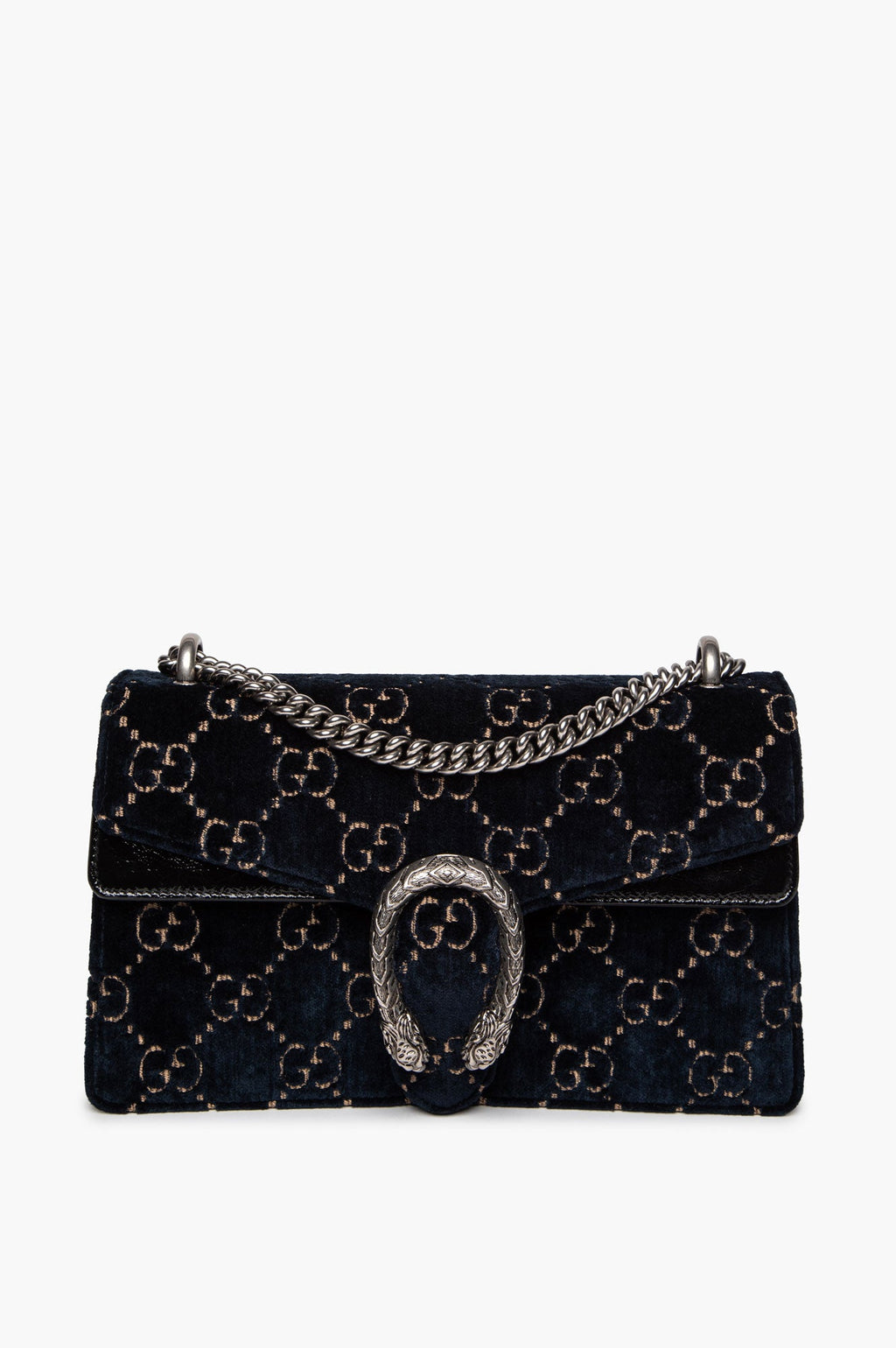 Gucci Medium Dark Blue GG Velvet Dionysus Shoulder Bag