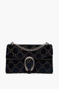 Gucci Medium Dark Blue GG Velvet Dionysus Shoulder Bag