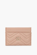 Gucci Pink Beige GG Marmont Card Case