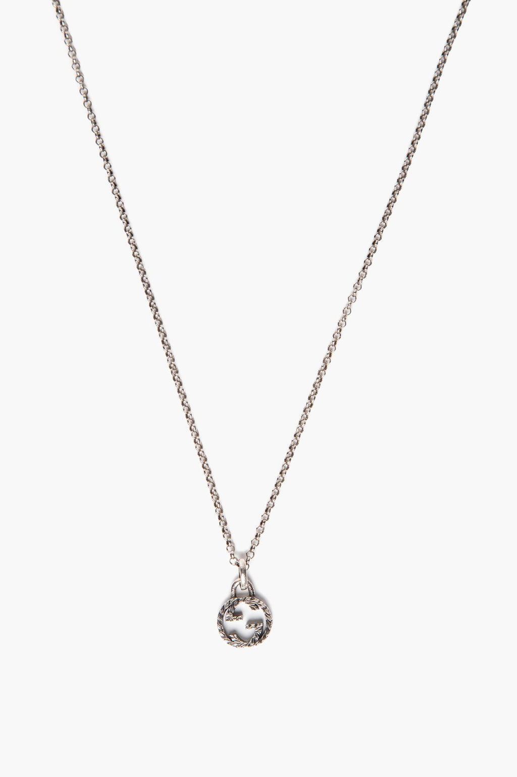 Gucci Sterling Silver Interlocking G Pendant Necklace